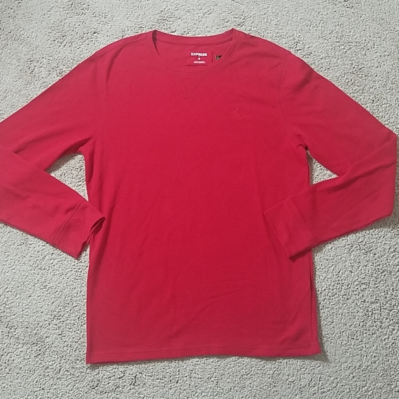 Express Other - Express red crew neck waffle weave long sl…